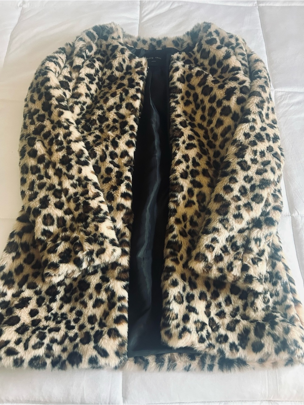 Leopard Print Faux Fur Coat - Women's Animal Print Jacket